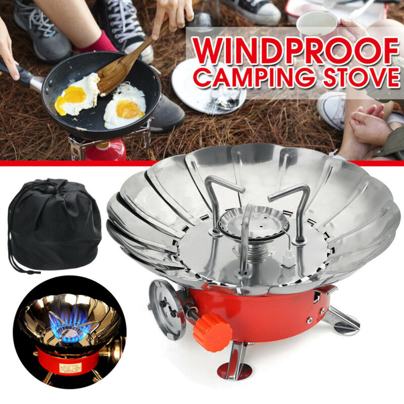 Windproof camping stove | Portable Gas Stove And Picnic Butane Lotus Shape Gas Burner For Outdoor